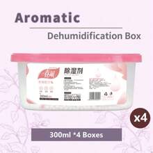 300ml Capacity Floral Fragrance Moisture Absorber Box, Home Dehumidifier For Wardrobe Closet, Drawers, Cabinet - Absorb Moisture & Odor, Small Size Fits More Spaces, Large Capacity & Fast Absorbing