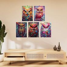 5 件/套無框感恩節、聖誕節和新年裝飾品,時尚藝術和創意風格海報,適合臥室牆壁、家居日常和節日派對裝飾