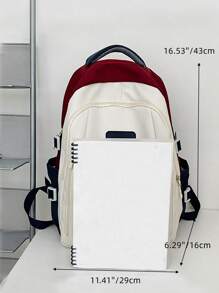 Lightweight,Portable European And American Style Color Block Large Capacity Backpack With Multiple Pockets & Zippers, Suitable For Daily Use, Commuting, Outdoor Activities And Can Fit Laptop (Accessories Are Only For Photography And Not Included In The Backpack) School Backpack For College Students,For Teen Boys And Girls Perfect For College,Business, Work, Commute,High School,Outdoors, Hiking, Travel, Climbing, Stadium, Sports, Outings ,Back To School, Street & Japanese Style Women Bag