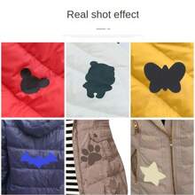 羽绒服修补补贴自粘无缝服装补丁贴片免钻缝纫时尚贴纸图案免烫布贴 - 黑色 - 查看 5