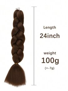 3 件装大号深棕色编织发 24 英寸，适合女性日常节日和角色扮演编织服饰时尚万圣节和圣诞节新年狂欢音乐节合成发钩针接发实用灵巧高温发