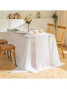 Faux Pearl Yarn Table Runner Wedding Decoration, 1pc - White - View 2