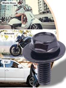 10 件/套不銹鋼汽車螺絲,黑色外部替換零件 - 黑色 - 查看 4