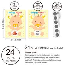 Juego De Tarjetas Rasca Y Gana En Cartón Colorido Con Diseño De Dibujos Animados Para La Fiesta De Bautizo, Revelación Del Género O Baby Shower De Los Niños - Albaricoque - Ver 3