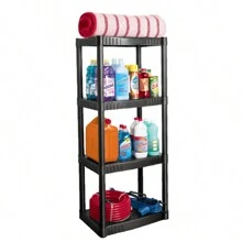 Estante plástico 4 repisas - Negro - Ver 4