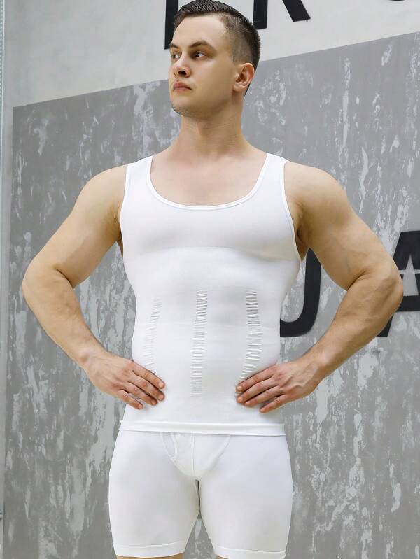 Chaleco sin mangas que moldea el Body, estilo novio, para hombres - Camiseta de compresión con control que proporciona respirabilidad y una mejor forma del abdomen, adecuada para actividades deportivas, ropa de gimnasio, camiseta básica de estilo novio para hombres
