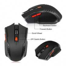 WIRELESS MOUSE / WIRELESS MOUSE 2.4 Hz Optical For PC / LAPTOP - Red - View 2