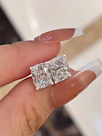 1 par Utsökt Zirkoniumoxid Geometrisk Fyrkant Örhängen , Minimalist Design , Mångsidig & Klassisk stil Örhängen