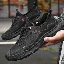 Nam Ngoài trời Giải trí Da Giày dép , Da thật Thể thao Giày lêu lổng , Không thấm nước , Chống trượt , Chống mài mòn , Thoải mái Và Thủ công - màu đen - Xem 5