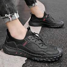 Nam Ngoài trời Giải trí Da Giày dép , Da thật Thể thao Giày lêu lổng , Không thấm nước , Chống trượt , Chống mài mòn , Thoải mái Và Thủ công - màu đen - Xem 7