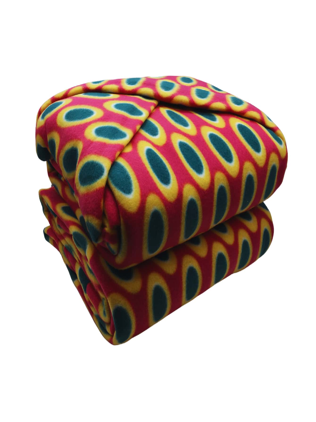 Juego De Sabanas matrimonial Tela Polar - ROSA CIRCULO AMARILLO VERDE - Ver 1