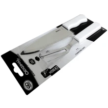 Conjunto De Barbacoa De 2 Piezas Con Cuchillo Y Tenedor De Acero Inoxidable - Blanco - Ver 2