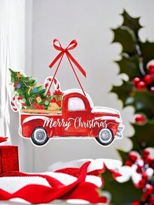 1入裝聖誕裝飾門掛橫幅,適用於新年派對,聖誕老人/聖誕樹門掛鈎