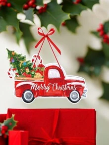 1入裝聖誕裝飾門掛橫幅,適用於新年派對,聖誕老人/聖誕樹門掛鈎