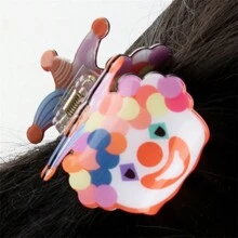 4pcs Clown Jaw Hair Clip Set, Hair Accessory For All Hair Types - Multicolor - View 2