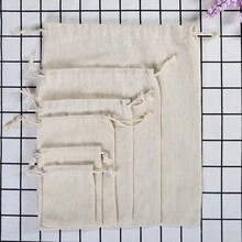 50入組5.90*7.87英寸的禮品和珠寶掛袋,聖誕樹裝飾袋,束口袋,包裝和儲物袋,種子,茶,米等的布質袋