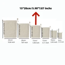 50入組5.90*7.87英寸的禮品和珠寶掛袋,聖誕樹裝飾袋,束口袋,包裝和儲物袋,種子,茶,米等的布質袋