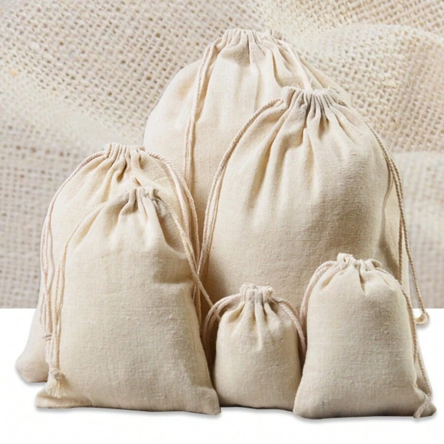 50入組5.90*7.87英寸的禮品和珠寶掛袋,聖誕樹裝飾袋,束口袋,包裝和儲物袋,種子,茶,米等的布質袋