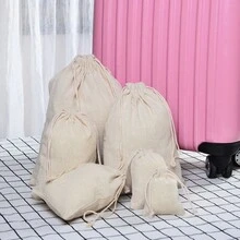 50入組5.90*7.87英寸的禮品和珠寶掛袋,聖誕樹裝飾袋,束口袋,包裝和儲物袋,種子,茶,米等的布質袋