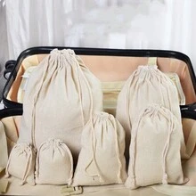 50入組5.90*7.87英寸的禮品和珠寶掛袋,聖誕樹裝飾袋,束口袋,包裝和儲物袋,種子,茶,米等的布質袋