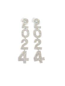 2024年新滿水鑽耳環女士新年耳環