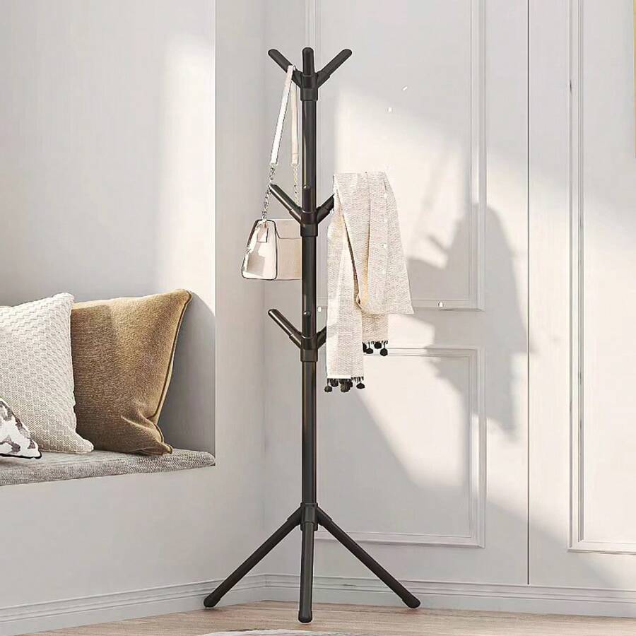 Đen Sắt Đơn giản Cuộc họp áo Giá đỡ Phòng ngủ Theo chiều dọc Giá treo đồ 1 Miếng - màu đen - Xem 1