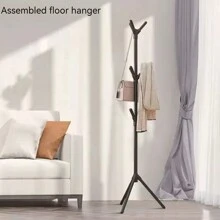 Đen Sắt Đơn giản Cuộc họp áo Giá đỡ Phòng ngủ Theo chiều dọc Giá treo đồ 1 Miếng - màu đen - Xem 3