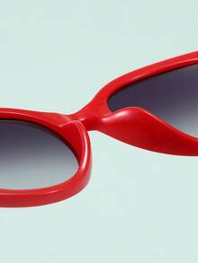 1pc Unisex Children's Cat Eye Fashion Glasses For Outdoor Activities - Red - View 4