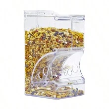 1入組小型寵物自動餵食器,防傾倒亞克力倉鼠自動餵食器,可固定於籠子上的食物碗,適用於松鼠,刺蝟,天竺鼠等,自動分配器 - 白色 - 查看 2