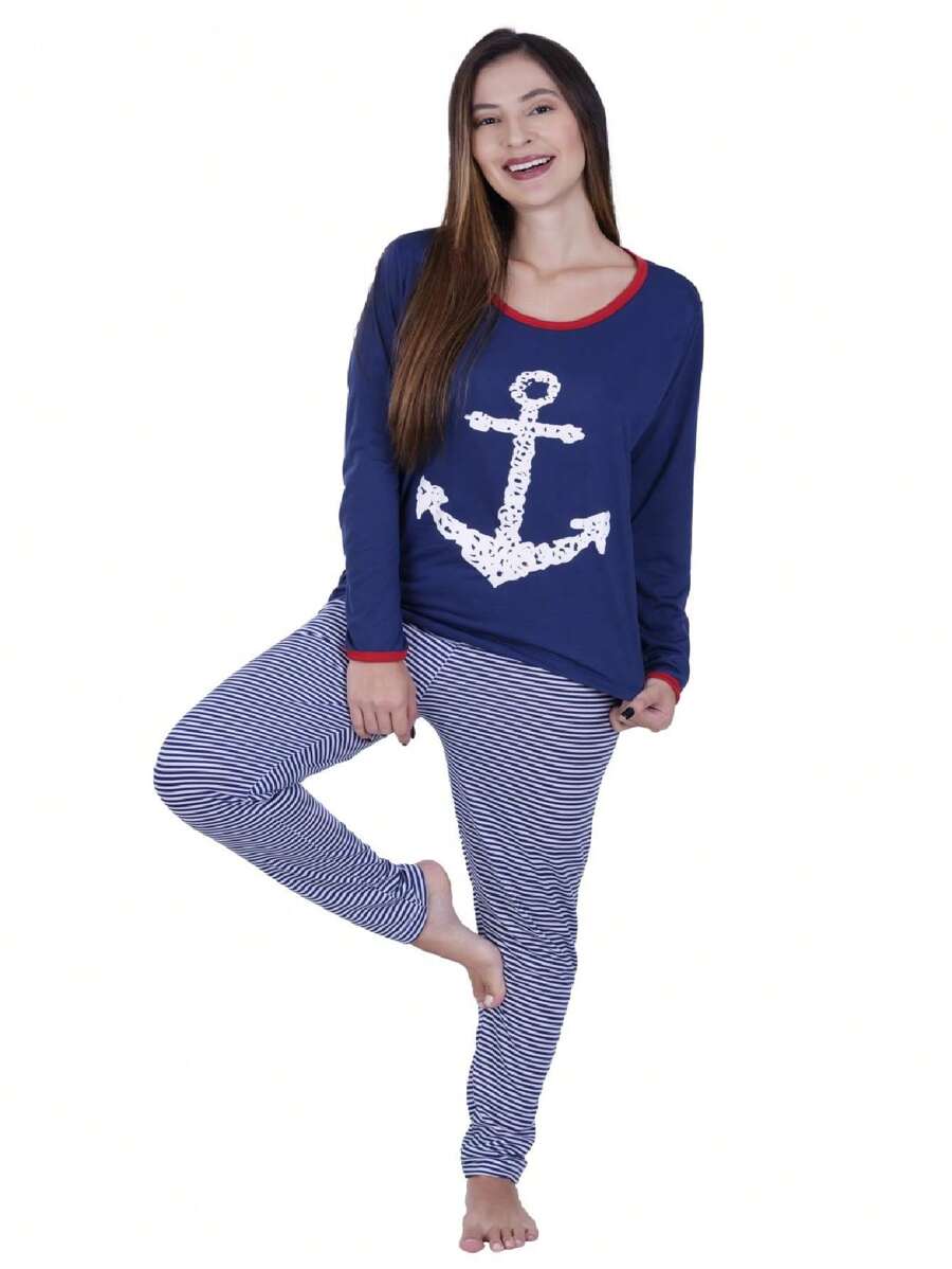 Women Pajama Sets - 藏蓝色 - 查看 1