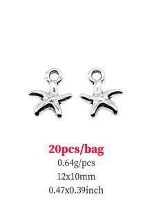 20pcs/Bag 12x10mm (0.47x0.39inch) Antique Silver Color Starfish Charms Pendant For DIY Jewelry Making - Antique silver-20pcs - View 4