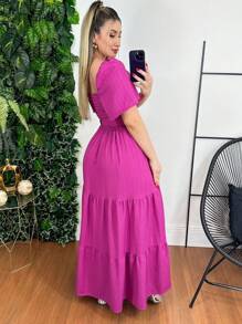 Women Dresses - Rose Red - View 2