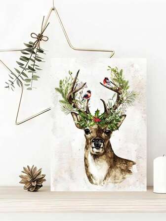 1 Stück Nordischer Elch Mit Mistel, Weihnachtsfest-dekor-poster