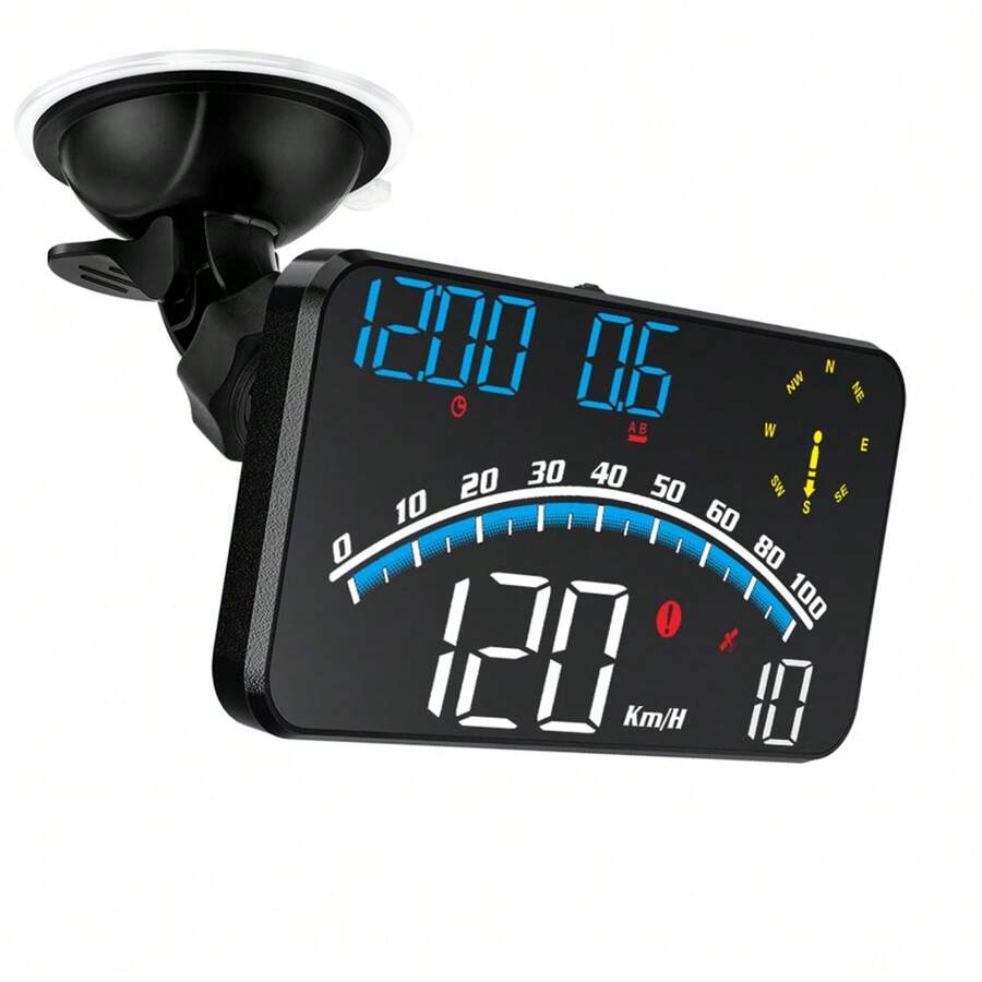 GPS Digital Head-Up Display Windshield HUD Travel Time Compass Overspeed Warning Car Display Suitable For All Vehicles