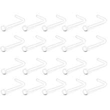 20 件/套非主流壓克力柔性可彎曲鼻釘女式隱形鼻穿孔,旅行禮物 - 款式B 20pcs 2g - 查看 1