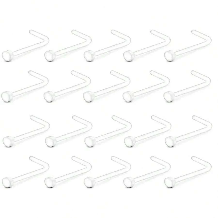 20 件/套非主流壓克力柔性可彎曲鼻釘女式隱形鼻穿孔,旅行禮物 - 款式B 20pcs 2g - 查看 1