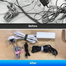 TOPK TOPK Silicone Cable Ties, Reusable Cable Management Organizer,Cable Straps,Cord Ties,Multipurpose Elastic Cord Organizer For Bundling And Fastening Cable Cords Wires Cable Organizer
