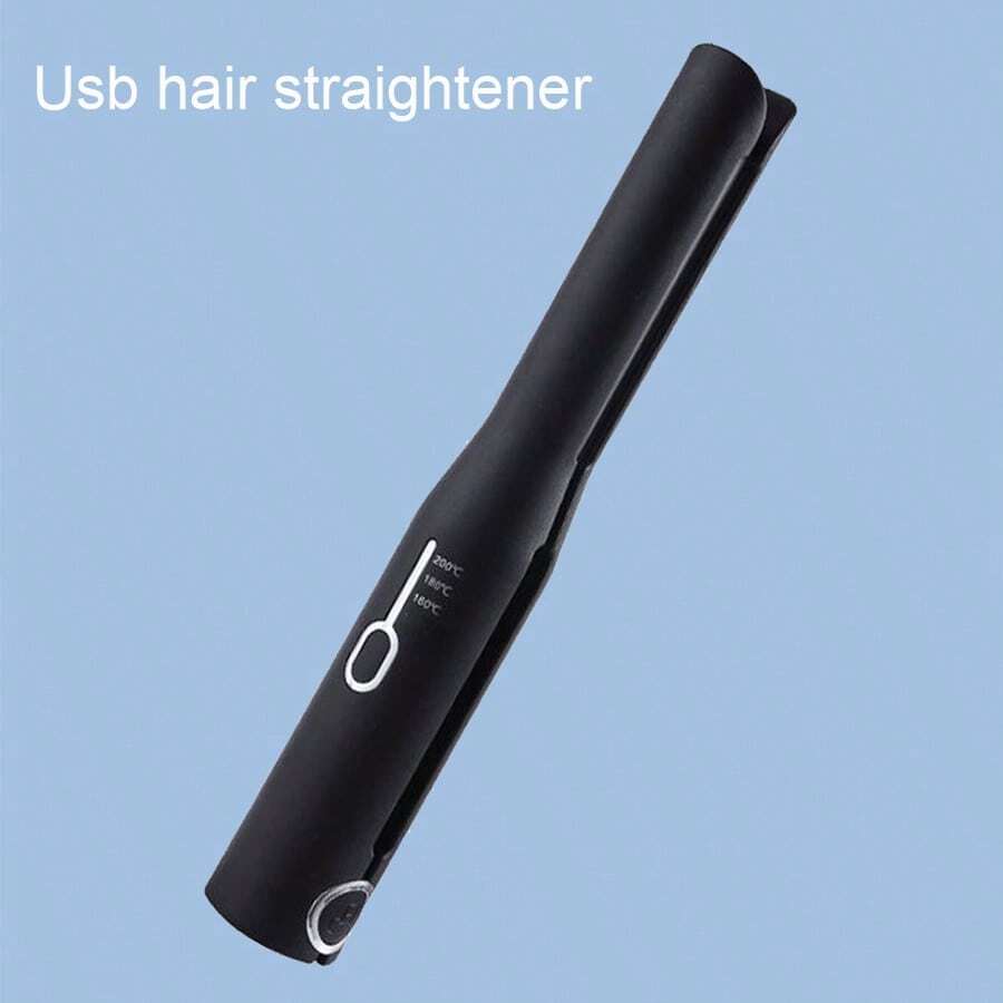 Ionic USB Ceramic Wireless Flat Iron Hair Straightener Rechargeable Cordless - Black - View 1