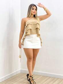 Women Blouses - Beige - View 2