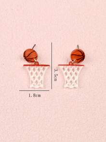 Fashionable Basketball & Hoop Net Sports Earrings - Multicolor - View 5