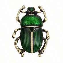 1pc Fashionable Hand-painted Insect Shaped Unisex Brooch Pin, Versatile Clothing Accessories - Green - View 9