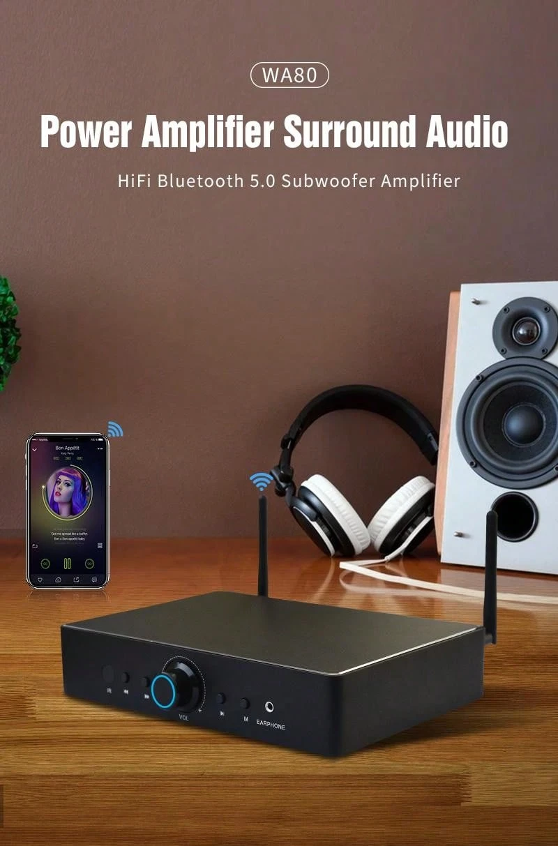 WA80 110V 60W*2 ESS9023 HiFi Stereo Class D Digital MultiRoom Amplifier with Tidal Airplay