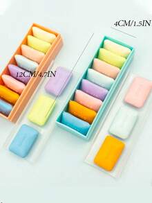 8 件/包 創意泡泡糖形狀橡皮擦,帶網狀包裝,可愛學生文具套裝 - 藍色 - 查看 8