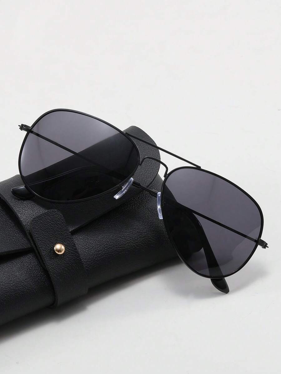 3pcs/Set Men's Fashion Glasses, Classic Aviator Style, Casual Everyday Wear - Grey - View 1