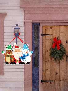 1入聖誕汽車裝飾用品,適用於新年派對,聖誕樹門掛飾 - 紅色 - 查看 3