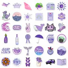 50入組紫色美學耐水貼紙,適用於青少年和成年人使用,適用於剪貼簿,行李箱,水瓶等等