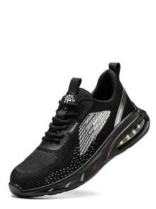 Giày công sở nữ cỡ lớn có mũi rộng, đế giữa bằng sợi Kevlar và mũi thép, đế đệm khí chống đâm thủng & chống va đập - màu đen - Xem 3