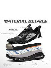 Giày công sở nữ cỡ lớn có mũi rộng, đế giữa bằng sợi Kevlar và mũi thép, đế đệm khí chống đâm thủng & chống va đập - màu đen - Xem 5