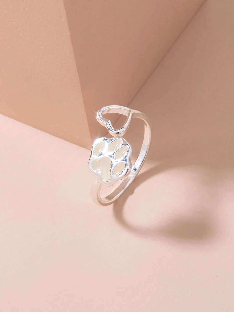 1 Miếng Halloween Ánh sáng Xanh Dấu chân Hình dạng Nhẫn - Bạc - Xem 1