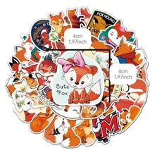 50pcs Ins Fox Pattern Graffiti Stickers, Waterproof Stickers For Water Bottles, Backpacks And Laptops - Apricot - View 2